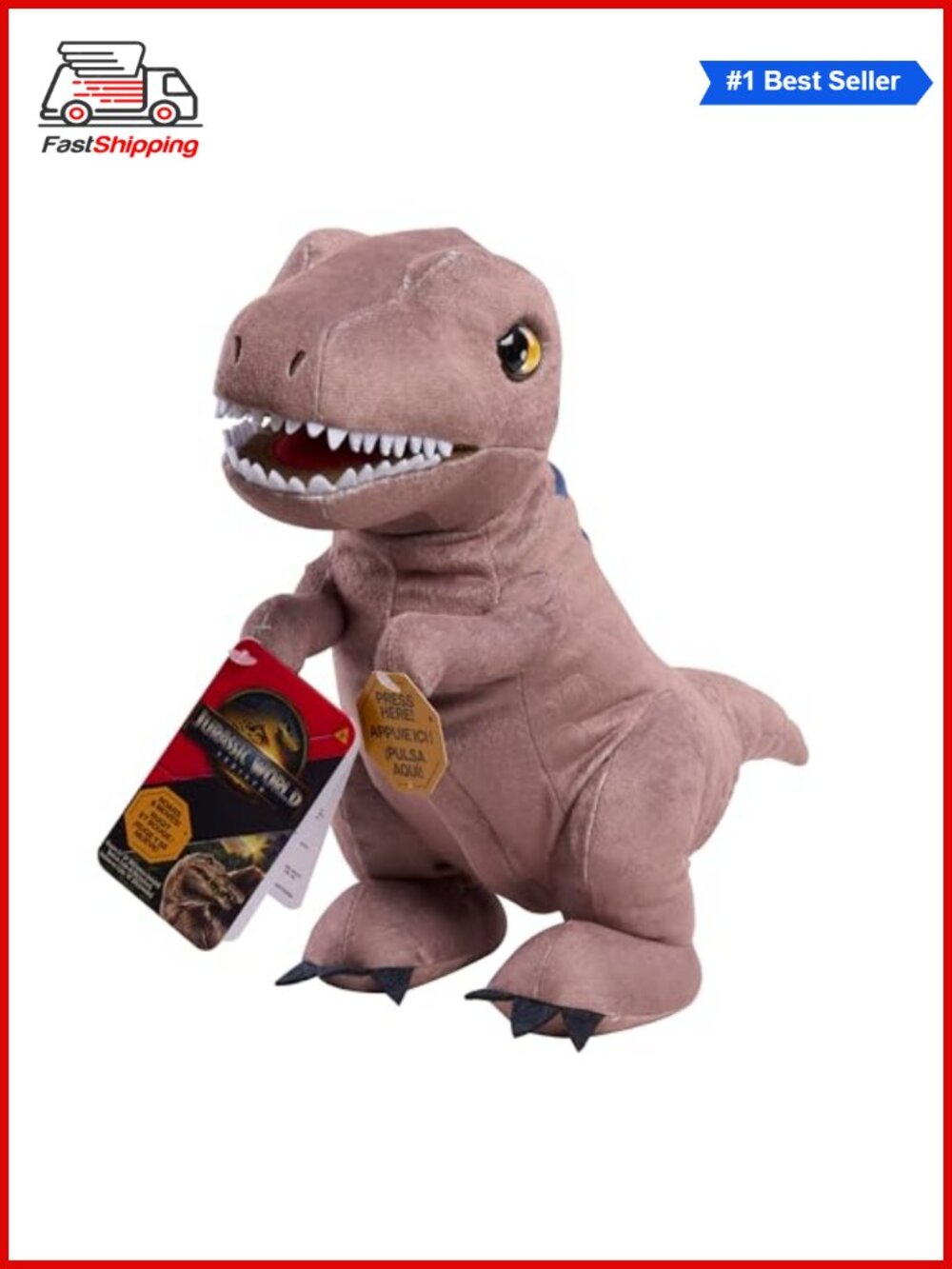 Jurassic World Roaring T-Rex Interactive Plush Dinosaur 10.5 Inch